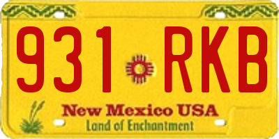 NM license plate 931RKB