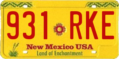 NM license plate 931RKE