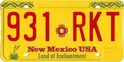 NM license plate 931RKT