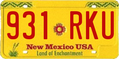 NM license plate 931RKU