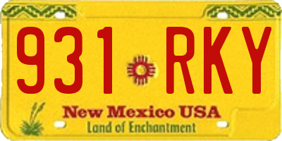 NM license plate 931RKY