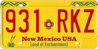 NM license plate 931RKZ