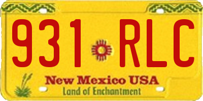 NM license plate 931RLC