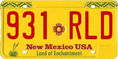 NM license plate 931RLD