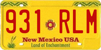 NM license plate 931RLM
