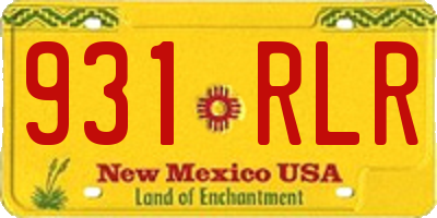 NM license plate 931RLR