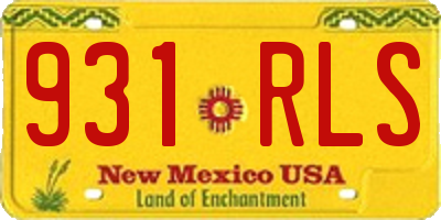NM license plate 931RLS