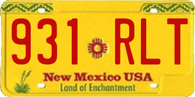 NM license plate 931RLT