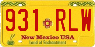 NM license plate 931RLW