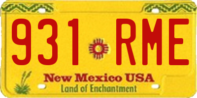 NM license plate 931RME