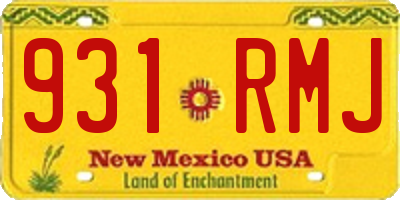 NM license plate 931RMJ