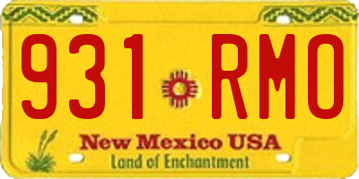 NM license plate 931RMO
