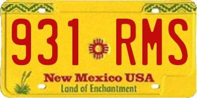 NM license plate 931RMS