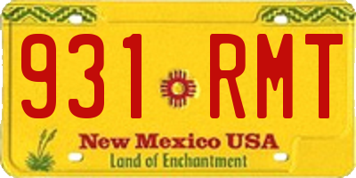 NM license plate 931RMT