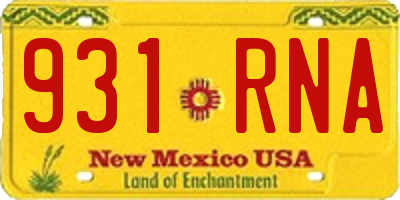 NM license plate 931RNA