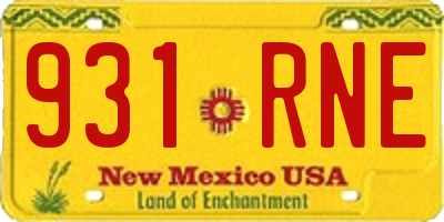NM license plate 931RNE
