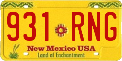 NM license plate 931RNG
