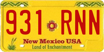 NM license plate 931RNN
