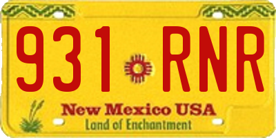 NM license plate 931RNR