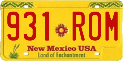 NM license plate 931ROM