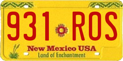 NM license plate 931ROS
