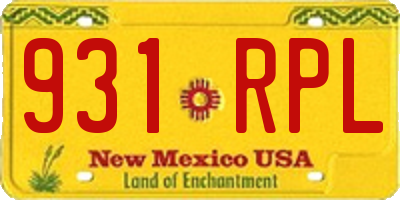 NM license plate 931RPL