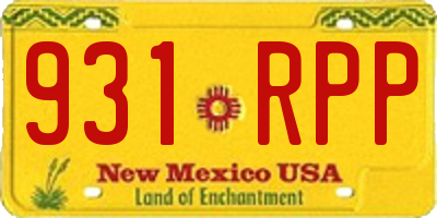 NM license plate 931RPP