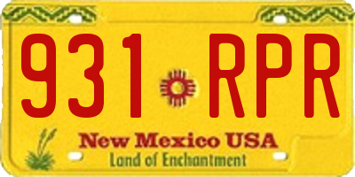 NM license plate 931RPR