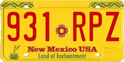 NM license plate 931RPZ