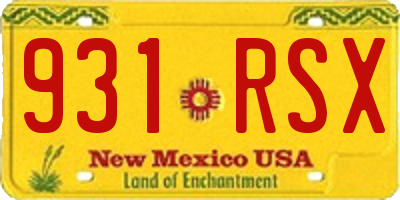 NM license plate 931RSX