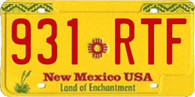 NM license plate 931RTF