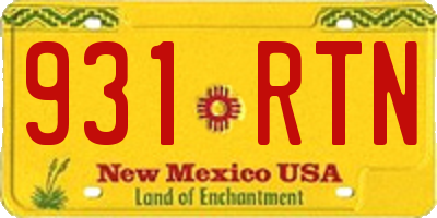 NM license plate 931RTN