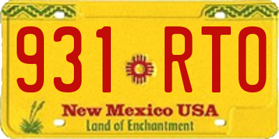 NM license plate 931RTO