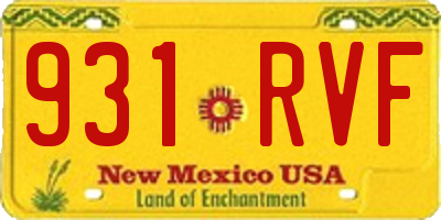 NM license plate 931RVF