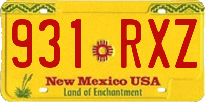 NM license plate 931RXZ