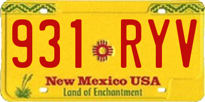 NM license plate 931RYV