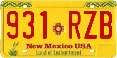 NM license plate 931RZB