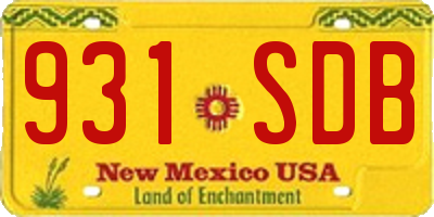 NM license plate 931SDB