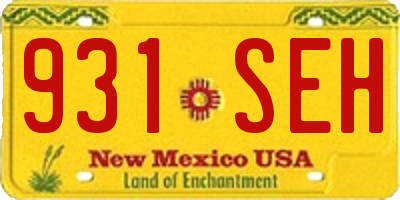 NM license plate 931SEH
