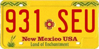 NM license plate 931SEU
