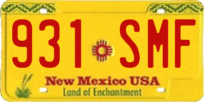 NM license plate 931SMF