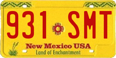 NM license plate 931SMT