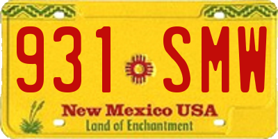 NM license plate 931SMW