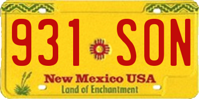 NM license plate 931SON