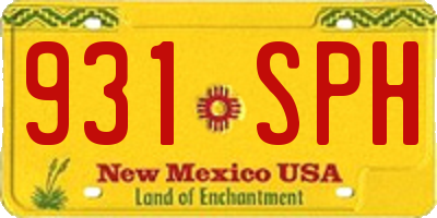 NM license plate 931SPH