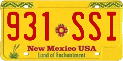 NM license plate 931SSI