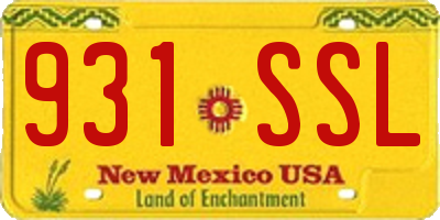 NM license plate 931SSL