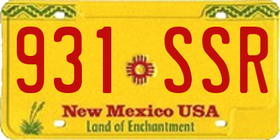NM license plate 931SSR