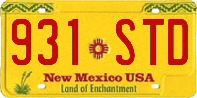 NM license plate 931STD