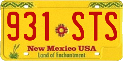 NM license plate 931STS